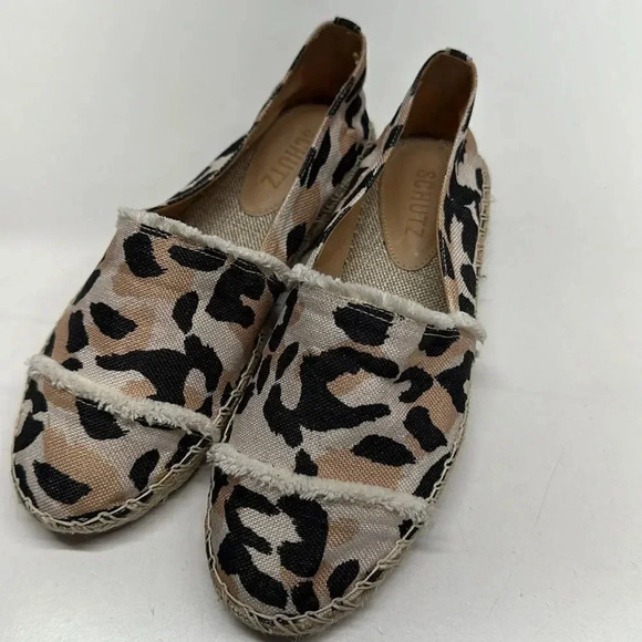 Schutz Ohanna Cheetah Espadrille Flats Slip On Shoes Animal Print Size 6.5 - Picture 5 of 12